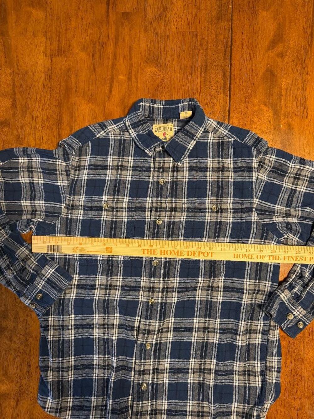 Mens RedHead Brand Long Sleeve Button Up Flannel Shirt, Size M
